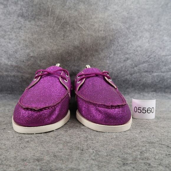 Sperry Boat Shoes Youth 6 Slip On Moc Toe Top Sider Authentic Original Purple - Picture 3 of 14